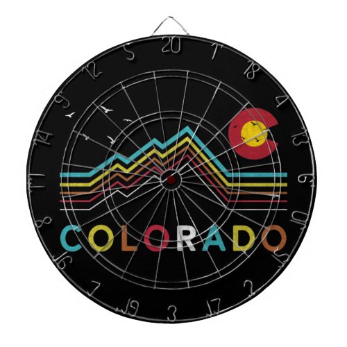 Retro Colorado Flag Rocky Mountain Souvenir Dart Board