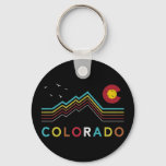 Retro Colorado Flag Rocky Mountain Souvenir Keychain at Zazzle
