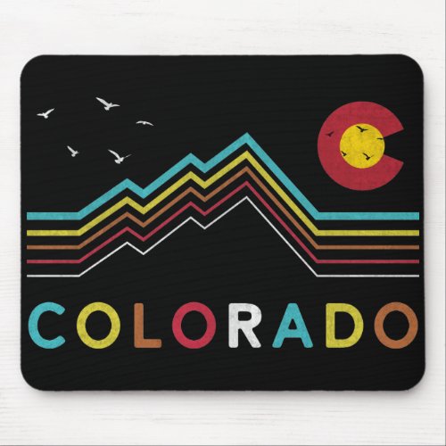 Retro Colorado Flag Rocky Mountain Souvenir Mouse Pad