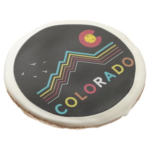 Retro Colorado Flag Rocky Mountain Souvenir Sugar Cookie