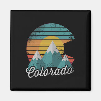 Retro Colorado Mountains Home Love Family Vacation Magnet