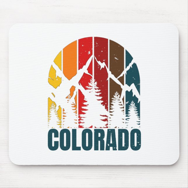 Retro Colorado Mountains Mouse Pad (Front)