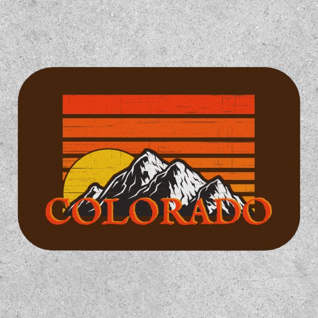 Retro Colorado Rocky Mountain Sunset Patch (Front)