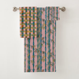 Retro Colored Bamboo Bath Towel Set