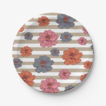 Retro Colored Flower Pattern