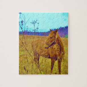 Retro Colored Horse Jigsaw Puzzle
