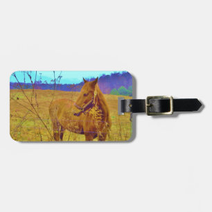 Retro Colored Horse Luggage Tag