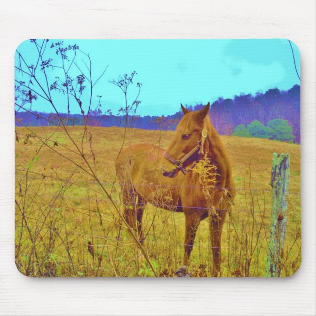 Retro Colored Horse Mouse Pad (Front)