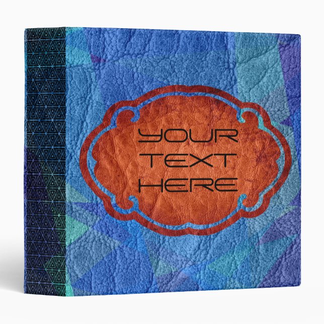 Retro Colored Leather #2 3 Ring Binder (Front/Spine)