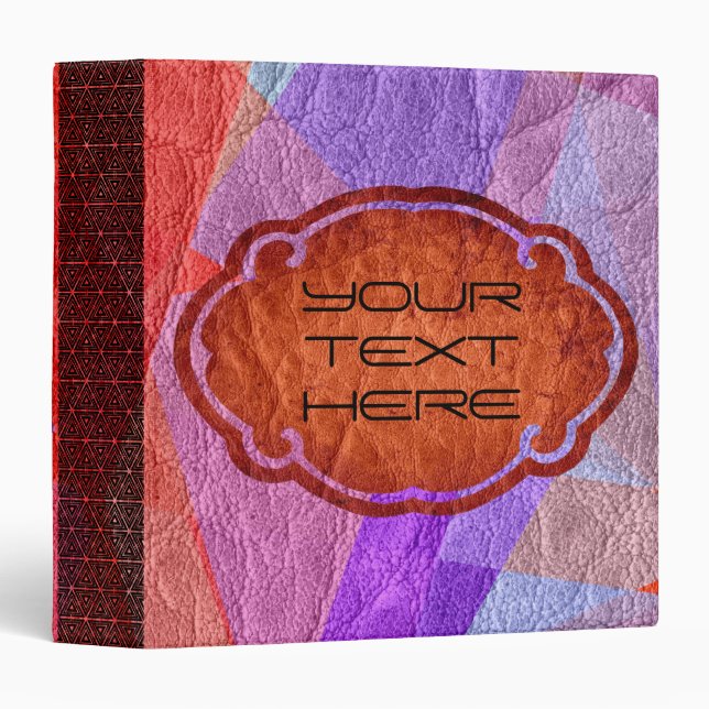Retro Colored Leather 3 Ring Binder (Front/Spine)