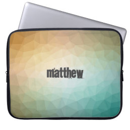 Retro Colored Polygonal Pattern with Customization Laptop Sleeve