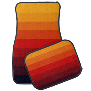 Retro colored rainbow car floor mat