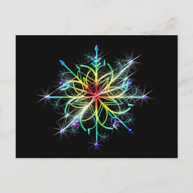 Retro Colored Star Postcard (Front)