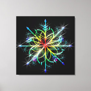 Retro Colored Star Wall Canvas Print