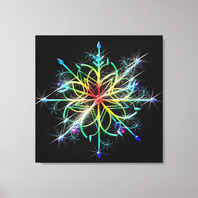 Retro Colored Star Wall Canvas Print (Front)