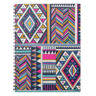 retro colored tribal vintage seamless pattern. azt notebook