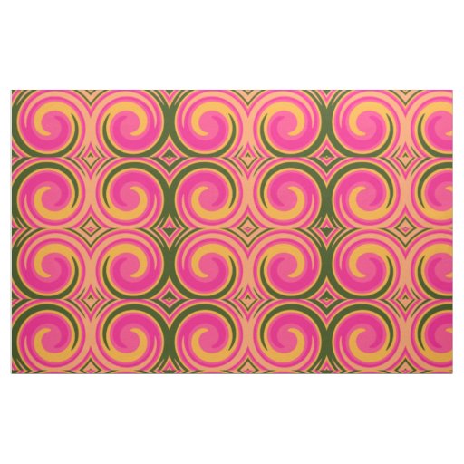 Retro Colored Twist Abstract Art #14 Fabric