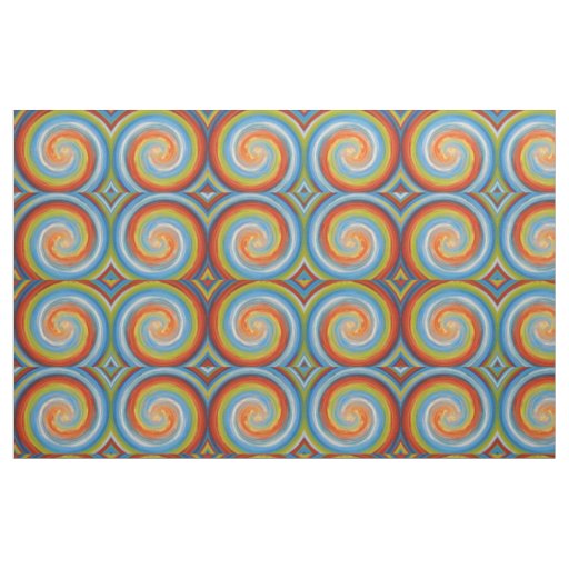 Retro Colored Twist Abstract Art #24 Fabric