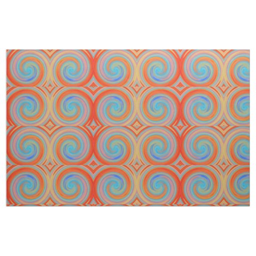 Retro Colored Twist Abstract Art #26 Fabric