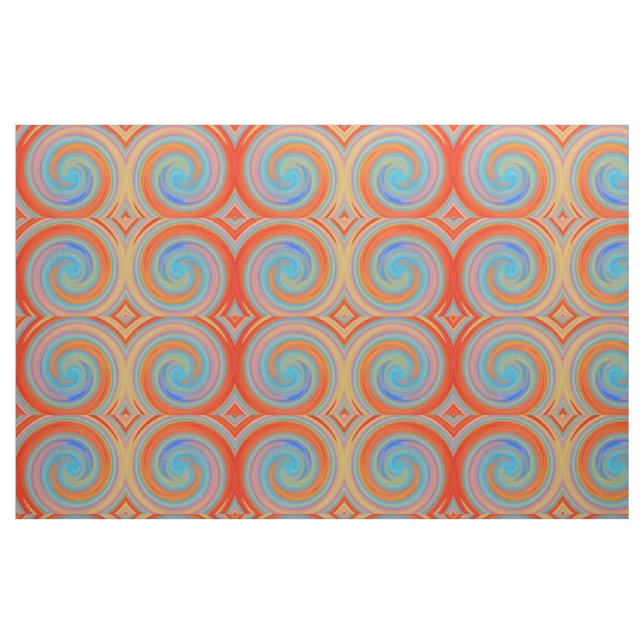 Retro Colored Twist Abstract Art #26 Fabric (Fat Quarter)