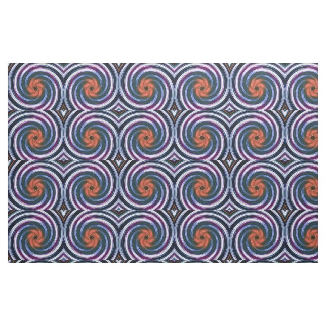 Retro Colored Twist Abstract Art #6 Fabric (Fat Quarter)