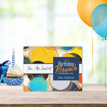 Retro Colorful 80s Birthday Brunch Announcement