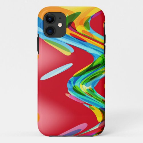 Retro Colorful Abstract Art Design 2 iPhone 11 Case