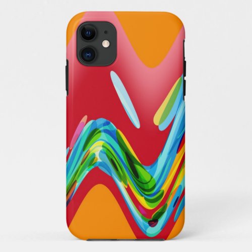 Retro Colorful Abstract Art Design iPhone 11 Case