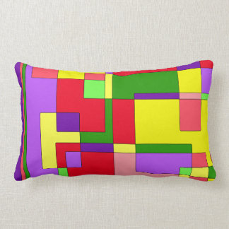 Retro Colorful Abstract Lumbar Pillow