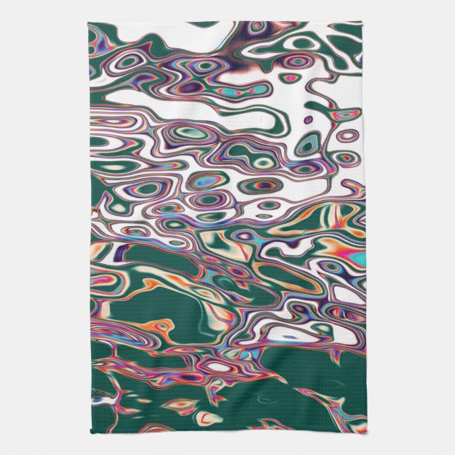 Retro Colorful Abstract Pattern   Kitchen Towel (Vertical)
