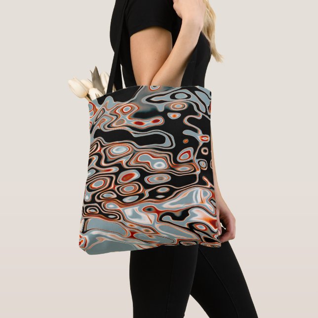 Retro Colorful Abstract Pattern  Tote Bag (Close Up)