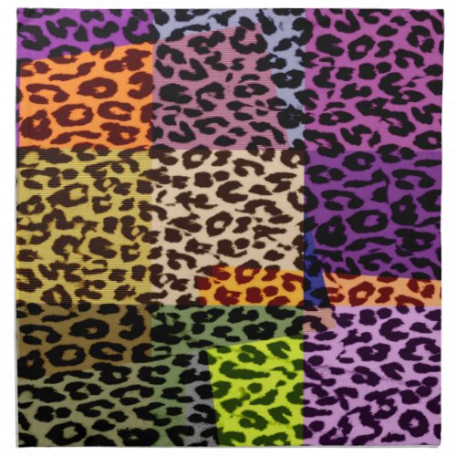 Retro colorful animal skin texture of leopard napkin