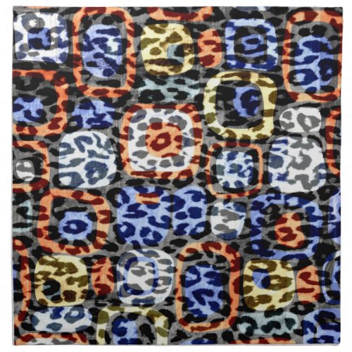 Retro colorful animal skin texture of leopard napkin