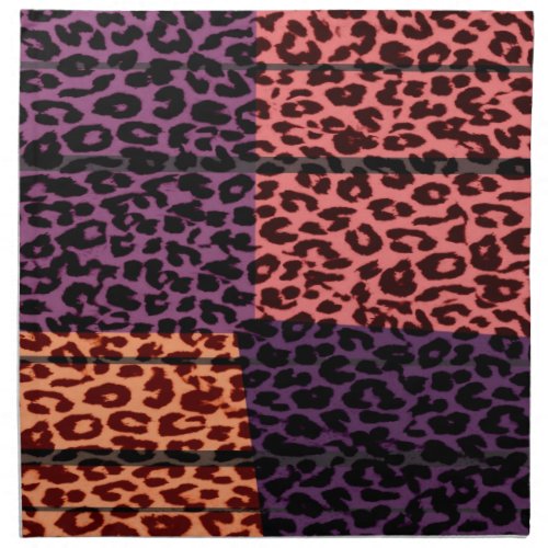 Retro colorful animal skin texture of leopard napkin