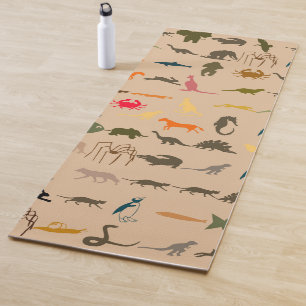 Retro Colorful Animals #5 Yoga Mat
