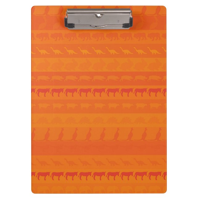 Retro Colorful Animals Modern Stripes Pattern #10 Clipboard (Front)