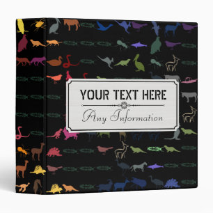 Retro Colorful Animals Pattern #5 Binder