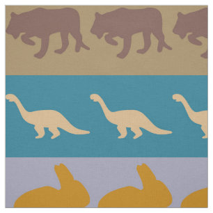 Retro Colorful Animals Pattern #8 Fabric