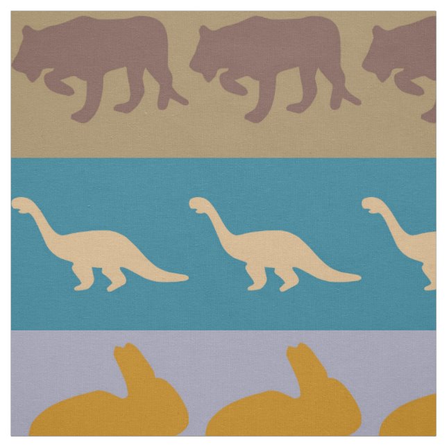 Retro Colorful Animals Pattern #8 Fabric (Swatch)