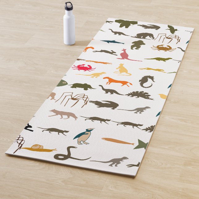 Retro Colorful Animals Yoga Mat (In Situ)