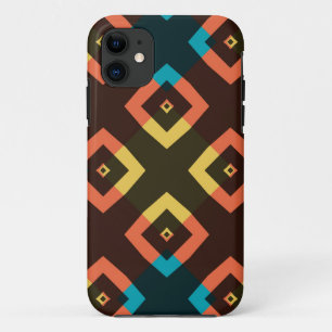 Retro Colorful Argyle Squares iPhone 11 Case