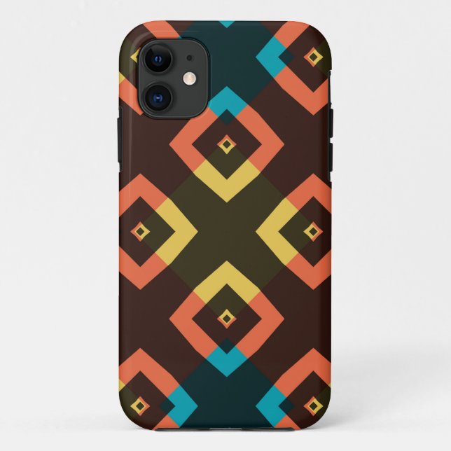 Retro Colorful Argyle Squares Case-Mate iPhone Case (Back)