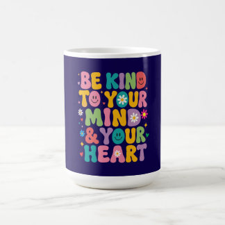 Retro Colorful Be Kind To Your Mind Mental Health Coffee Mug