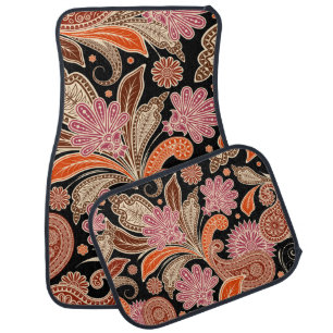 Retro Colorful Beautiful Boho Bohemian Paisley Car Mat