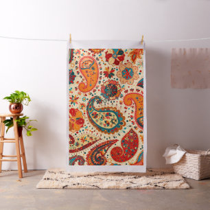Retro Colorful Beautiful Boho Bohemian Paisley Fabric