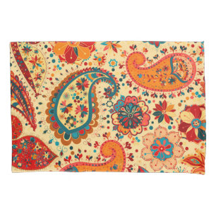 Retro Colorful Beautiful Boho Bohemian Paisley Pillowcase