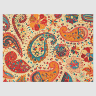 Retro Colorful Beautiful Boho Bohemian Paisley Tissue Paper