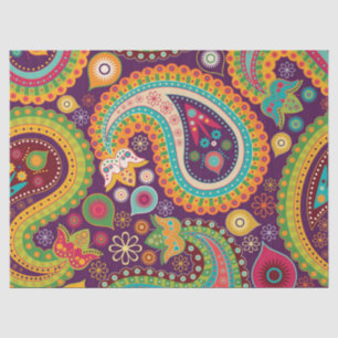 Retro Colorful Beautiful Boho Bohemian Paisley Tissue Paper