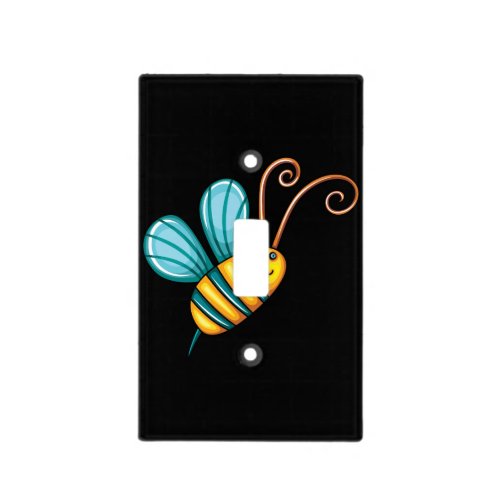 Retro Colorful Beautiful Boho Bumble Bee Light Switch Cover