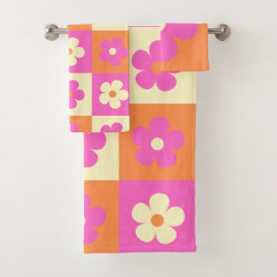 Retro Colorful Bohemian Floral Pattern Bath Towel Set